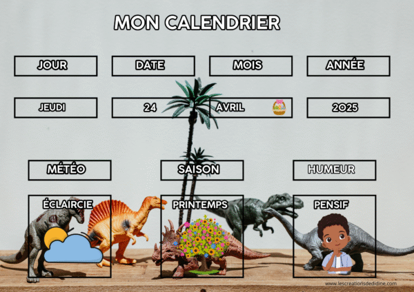 calendrier dinosaure