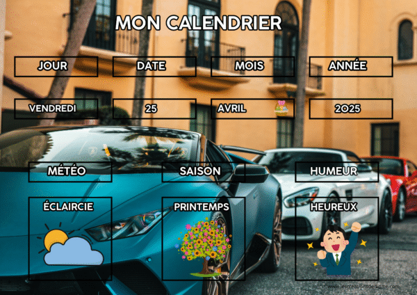 calendrier voiture