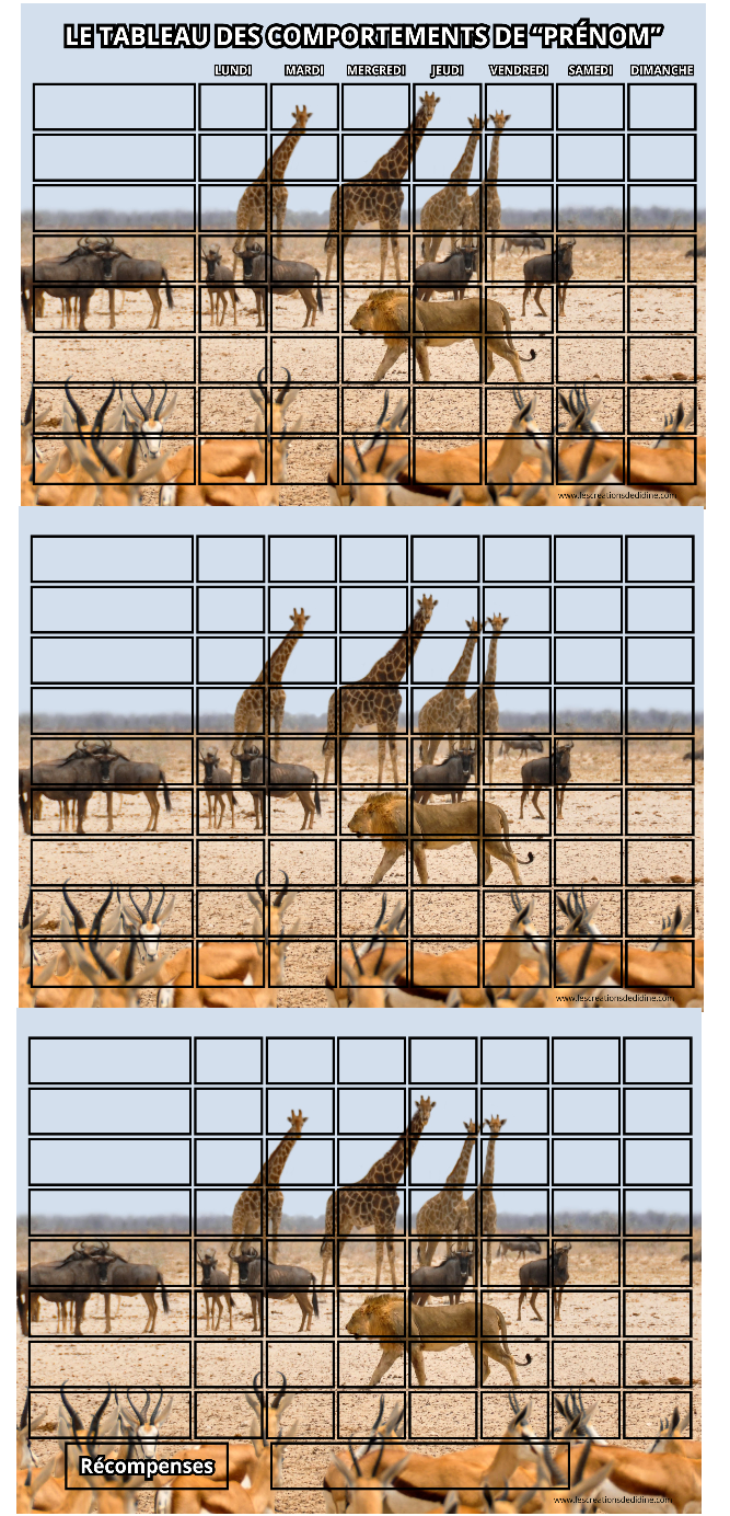tableau des comportements