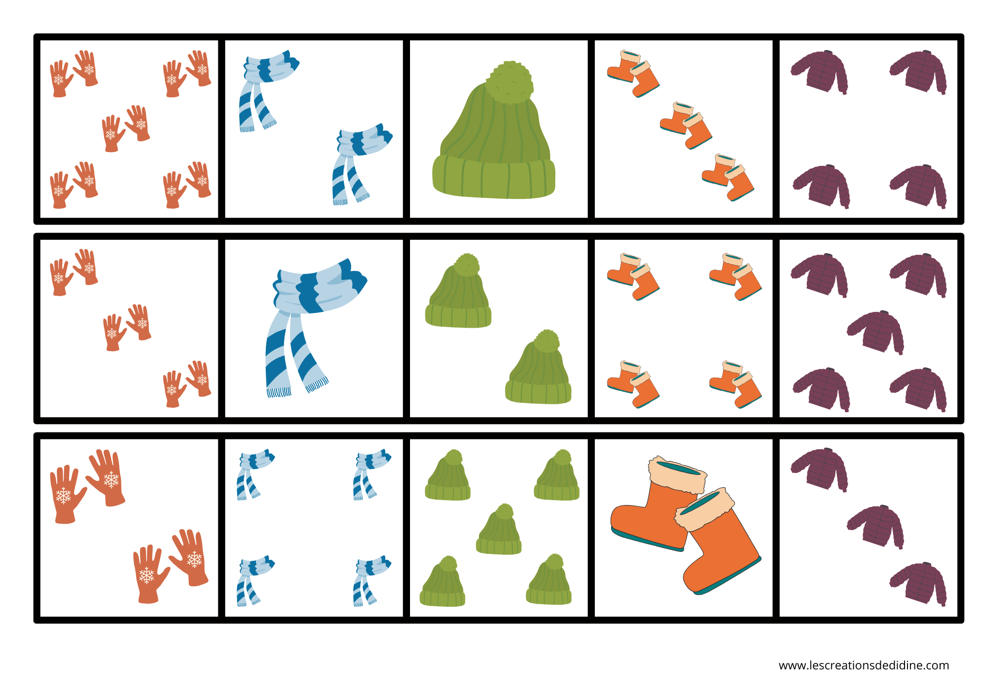 carte à compter hiver